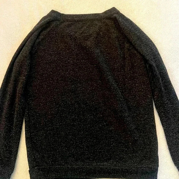 Soft long sleeve charcoal gray pullover with a pineapple graphic on front - Picture 2 of 6